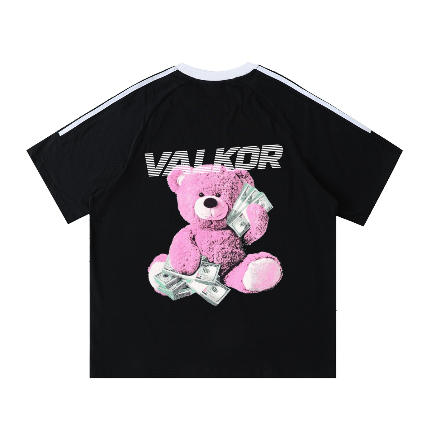Contrast Tape Crewneck Cotton T-Shirt — vue 2